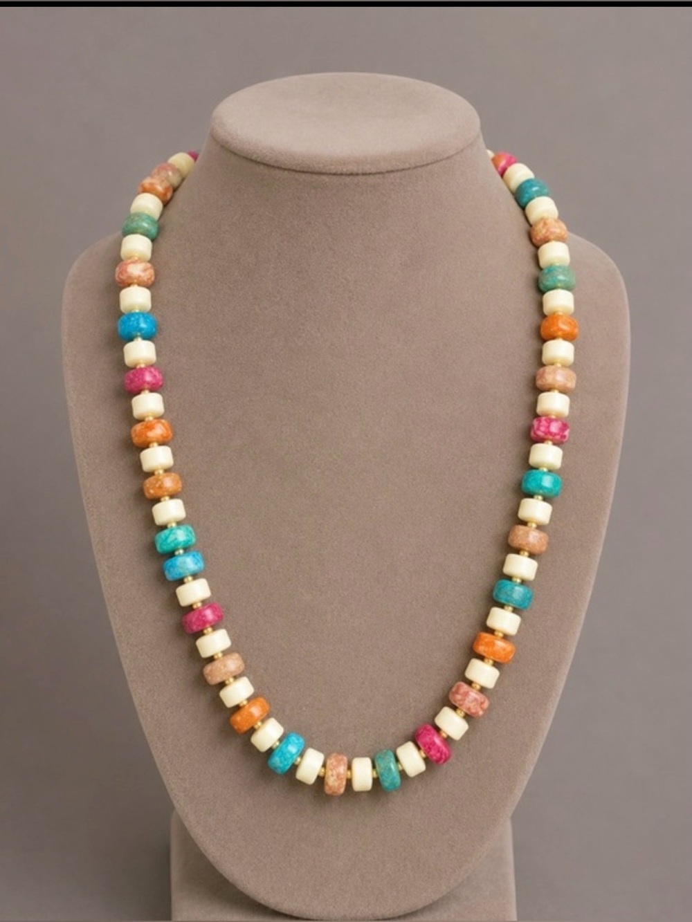 Premier Designs? Multi Stone Look Necklace Beaded Faux Agate Jasper NWOT #453